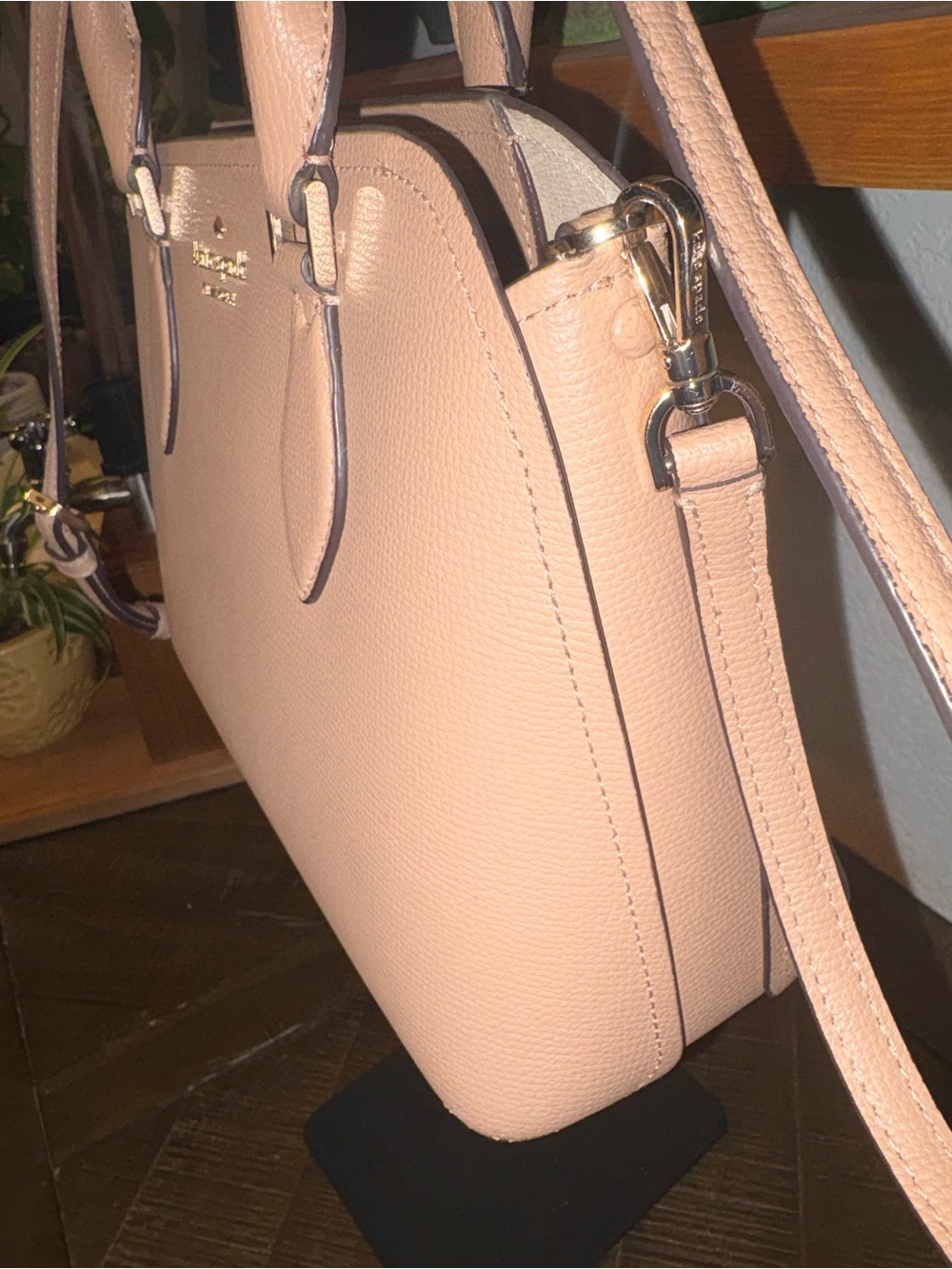 Kate Spade New York Blush Pink Pebbled Leather Satchel Crossbody EUC - Picture 4 of 11